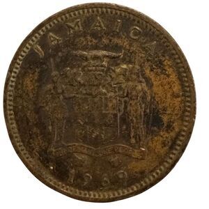 1969 JAMAICA 1 ONE CENT BRONZE COIN KM# 45